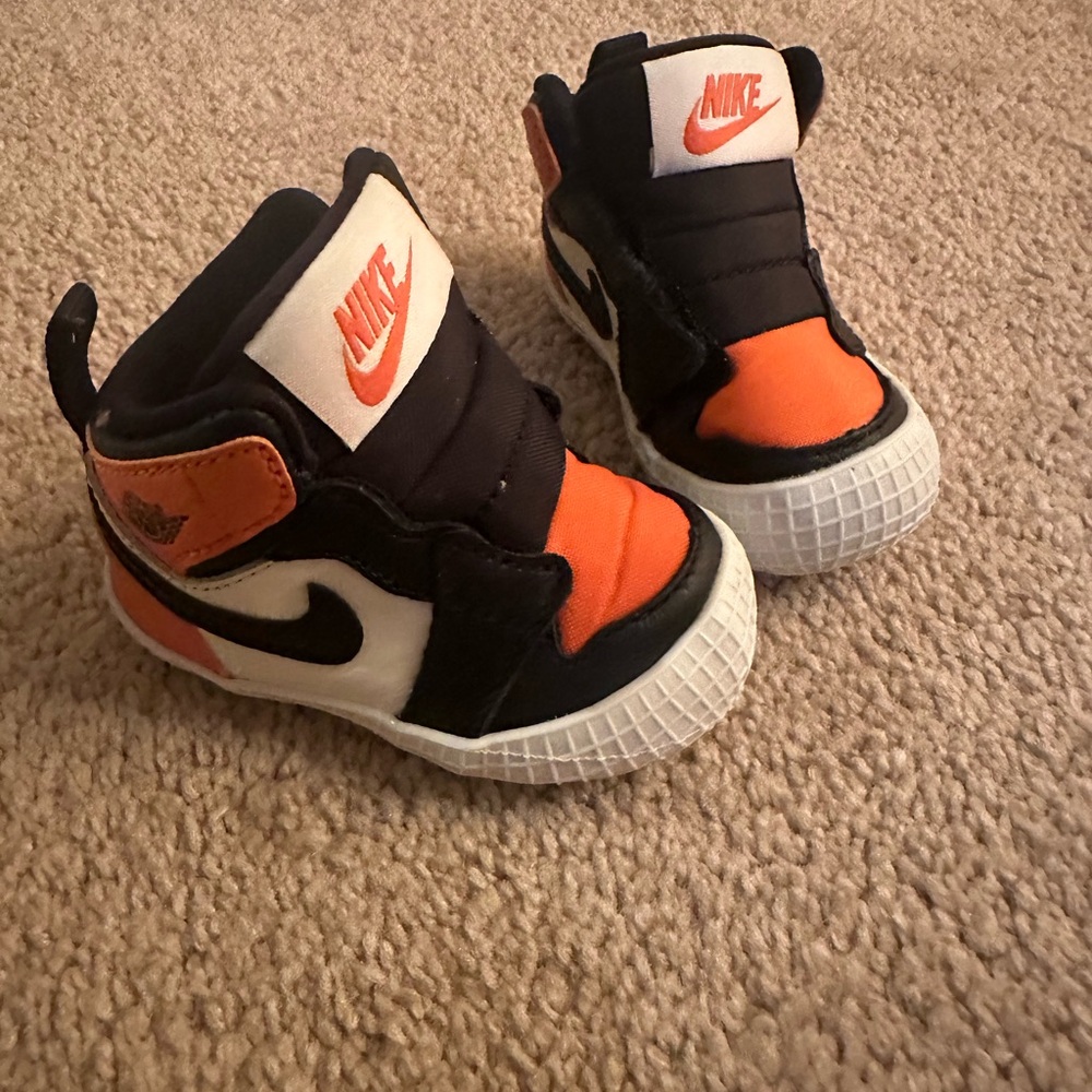 Nike Baby Black and Orange Sneakers